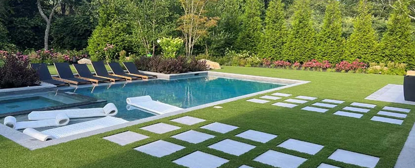 Poolside Turf Installation in Houston, TX